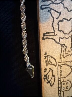 925 Sterling Rope Chain bracelet 8 inches - Silver